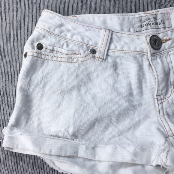 Aeropostale jean shorts white size 00 - Picture 3 of 5
